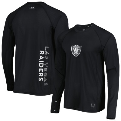 Футболка Las Vegas Raiders MSX by Michael Strahan Interval Long Sleeve Raglan - Black
