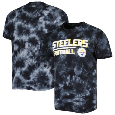 Pittsburgh Steelers MSX by Michael Strahan Black Recovery Tie-Dye T-Shirt