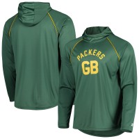 Футболка с капюшоном Green Bay Packers Starter Green Vintage Logo Raglan