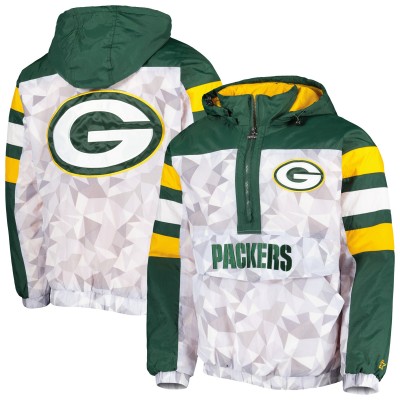 Куртка на короткой молнии Green Bay Packers Starter Thursday Night Gridiron Raglan - White/Green