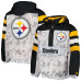Куртка Pittsburgh Steelers Starter White/Black Thursday Night Gridiron Raglan Half-Zip Hooded Куртка Pittsburgh Steelers Starter White/Black Thursday Night Gridiron Raglan Half-Zip Hooded