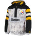 Куртка Pittsburgh Steelers Starter White/Black Thursday Night Gridiron Raglan Half-Zip Hooded