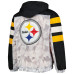 Куртка Pittsburgh Steelers Starter White/Black Thursday Night Gridiron Raglan Half-Zip Hooded