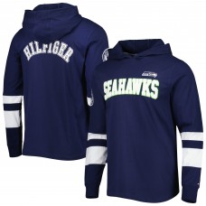 Футболка с длинным рукавом с капюшоном Seattle Seahawks Tommy Hilfiger Alex - College Navy/White