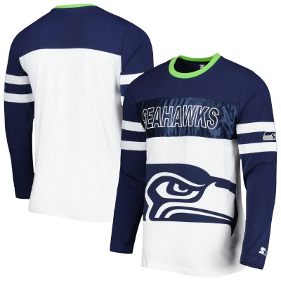 Футболка с длинным рукавом Seattle Seahawks Starter Halftime - College Navy/White