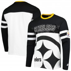 Pittsburgh Steelers Starter Black/White Halftime Long Sleeve T-Shirt