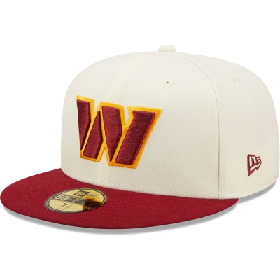 Бейсболка Washington Commanders New Era Tri-Chrome 59FIFTY - Cream/Burgundy