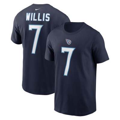 Футболка с номером Malik Willis Tennessee Titans Nike - Navy