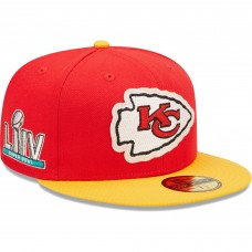 Бейсболка Kansas City Chiefs New Era Super Bowl LIV Letterman 59FIFTY - Red/Gold