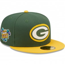Бейсболка Green Bay Packers New Era Super Bowl XXXI Letterman 59FIFTY - Green/Gold