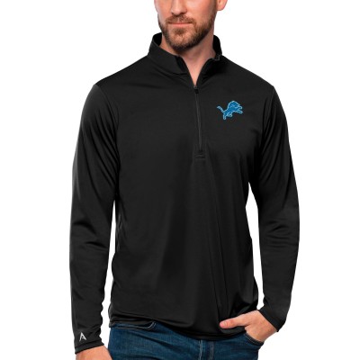 Кофта с длинным рукавом на короткой молнии Detroit Lions Antigua Tribute- Black