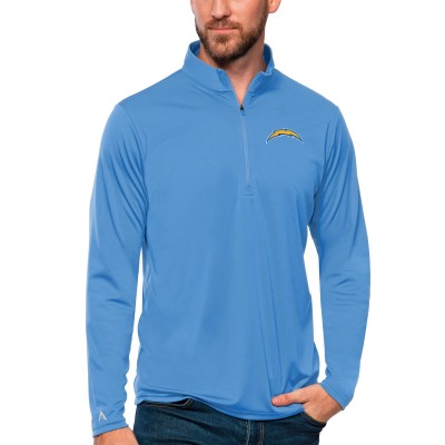 Кофта на короткой молнии Los Angeles Chargers Antigua Tribute Lightweight - Powder Blue