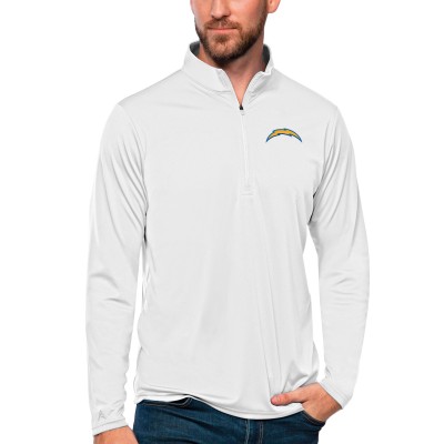Кофта на короткой молнии Los Angeles Chargers Antigua Tribute Lightweight - White