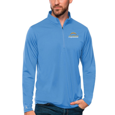 Кофта с длинным рукавом на короткой молнии Los Angeles Chargers Antigua Tribute - Powder Blue