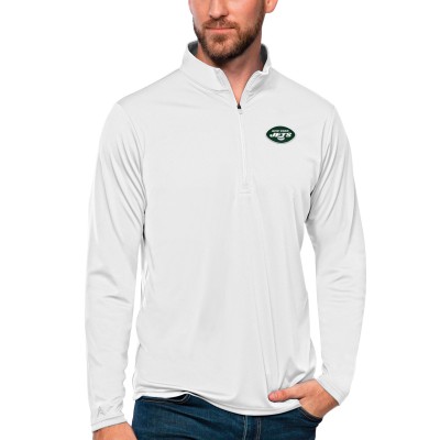Кофта с длинным рукавом на короткой молнии New York Jets Antigua Tribute - White
