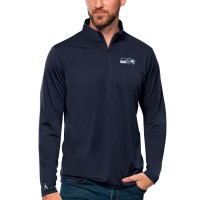 Seattle Seahawks Antigua College Navy Tribute Quarter-Zip Lightweight Pullover Top