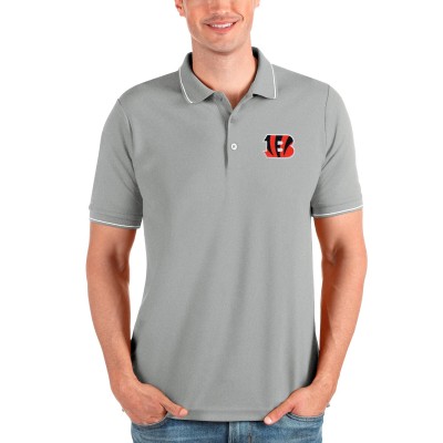 Поло Cincinnati Bengals Antigua Affluent - Heathered Gray