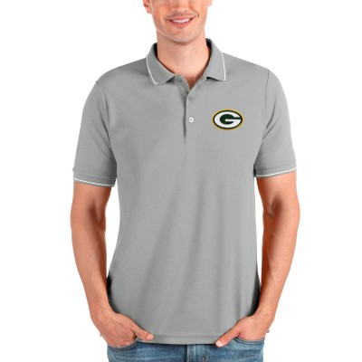 Поло Green Bay Packers Antigua Affluent - Heathered Gray