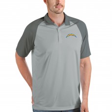 Поло Los Angeles Chargers Antigua Nova - Gray/Steel