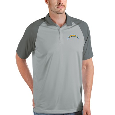 Поло Los Angeles Chargers Antigua Nova - Gray/Steel