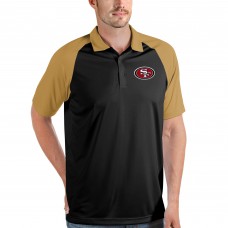Поло San Francisco 49ers Antigua Nova - Black/Gold