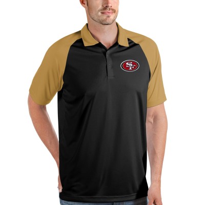 Поло San Francisco 49ers Antigua Nova - Black/Gold