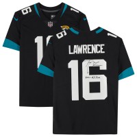 Autographed Jacksonville Jaguars Trevor Lawrence Fanatics Authentic Black Nike Limited Jersey with 2021 #1 Pick Inscription