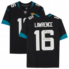 Autographed Jacksonville Jaguars Trevor Lawrence Fanatics Authentic Black Nike Limited Jersey with 2021 #1 Pick Inscription