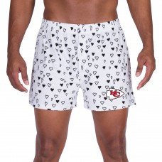Kansas City Chiefs Concepts Sport Epiphany Allover Print Boxer Shorts - White
