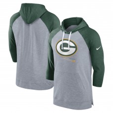Толстовка Green Bay Packers Nike Raglan 3/4-Sleeve - Heather Gray/Heather Green