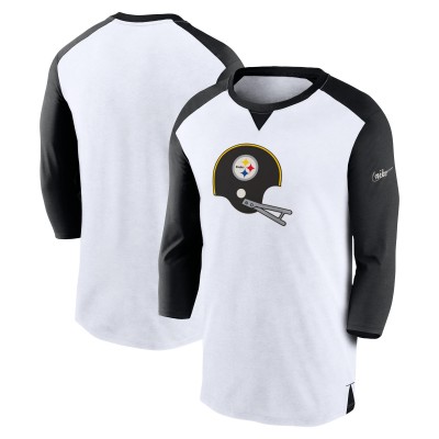 Футболка Pittsburgh Steelers Nike Rewind 3/4-Sleeve - White/Black