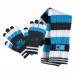 WoCarolina Panthers WEAR by Erin Andrews Striped Scarf & Gloves Set