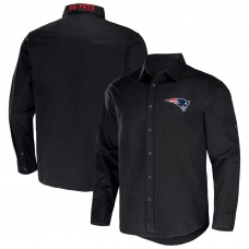 New England Patriots NFL x Darius Rucker Collection by Fanatics Convertible Twill Long Sleeve Button-Up Shirt - Black
