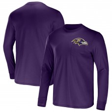 Футболка Baltimore Ravens NFL x Darius Rucker Collection by Fanatics Team Long Sleeve Pocket - Purple