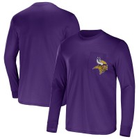 Футболка Minnesota Vikings NFL x Darius Rucker Collection by Fanatics Team Long Sleeve Pocket - Purple