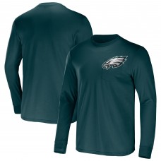 Футболка Philadelphia Eagles NFL x Darius Rucker Collection by Fanatics Team Long Sleeve Pocket - Midnight Green