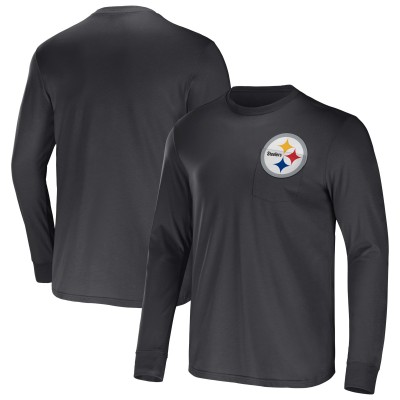 Pittsburgh Steelers NFL x Darius Rucker Collection by Fanatics Black Team Long Sleeve Pocket T-Shirt
