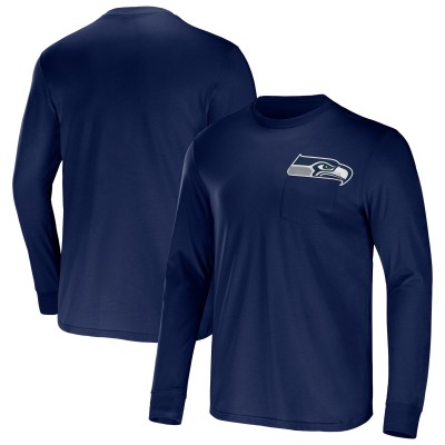 Футболка Seattle Seahawks NFL x Darius Rucker Collection by Fanatics Team Long Sleeve Pocket - College Navy