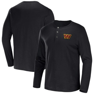 Футболка с длинным рукавом Washington Commanders NFL x Darius Rucker Collection by Fanatics Slub Henley - Black