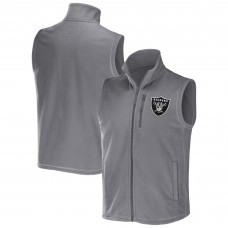 Las Vegas Raiders NFL x Darius Rucker Collection by Fanatics Polar Fleece Full-Zip Vest - Gray
