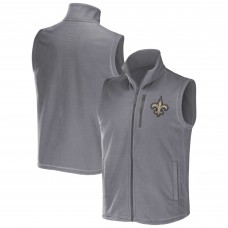 New Orleans Saints NFL x Darius Rucker Collection by Fanatics Polar Fleece Full-Zip Vest - Gray