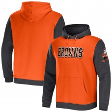 Толстовка Cleveland Browns NFL x Darius Rucker Collection by Fanatics Colorblock - Orange/Heather Charcoal