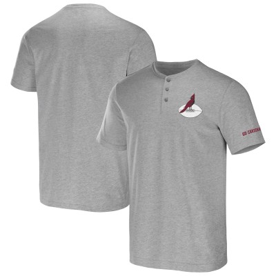 Футболка Arizona Cardinals NFL x Darius Rucker Collection by Fanatics Henley - Heather Gray