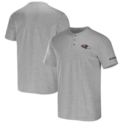 Футболка Baltimore Ravens NFL x Darius Rucker Collection by Fanatics Henley - Heather Gray