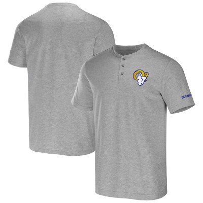 Футболка Los Angeles Rams NFL x Darius Rucker Collection by Fanatics Henley - Heather Gray