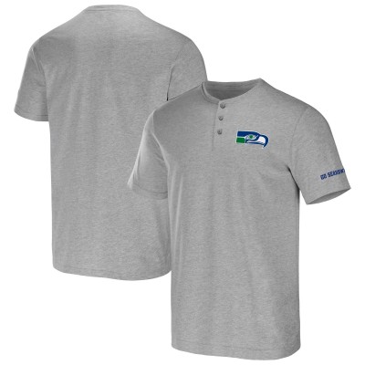 Футболка Seattle Seahawks NFL x Darius Rucker Collection by Fanatics Henley - Heather Gray