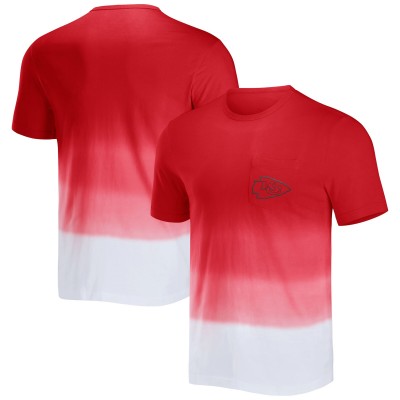 Футболка Kansas City Chiefs NFL x Darius Rucker Collection by Fanatics Dip Dye Pocket - Red/White