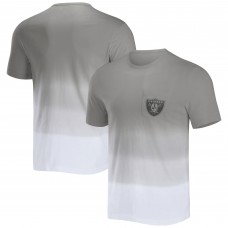 Футболка Las Vegas Raiders NFL x Darius Rucker Collection by Fanatics Dip Dye Pocket - Silver/White