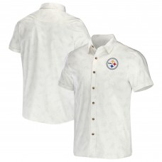 Pittsburgh Steelers NFL x Darius Rucker Collection by Fanatics White Woven Button-Up T-Shirt