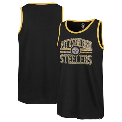 Pittsburgh Steelers 47 Black Winger Franklin Tank Top